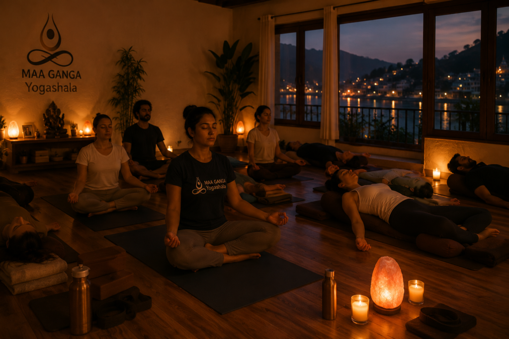 Evening meditation routine completing the 100 hour YTT daily schedule