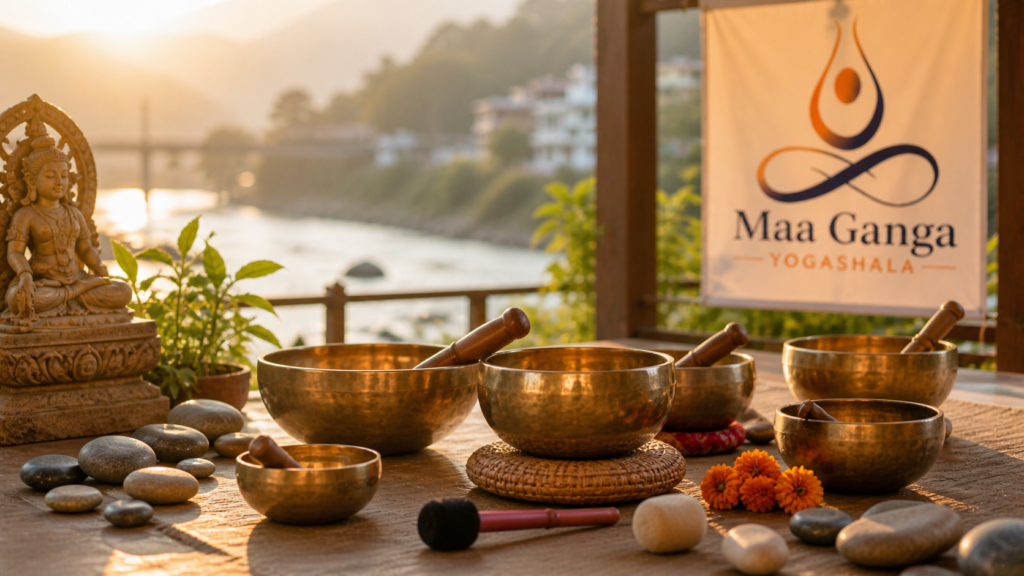 sound healing therapy during yoga in Rishikesh