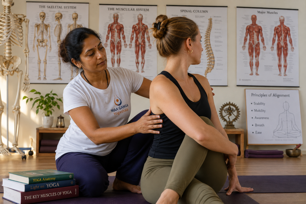 Lead trainer teaching safe biomechanics and alignment for a Yoga Alliance RYT 200 certification.