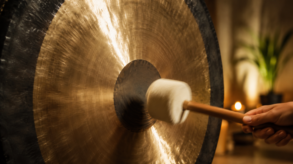 Gong therapy used for sound healing trauma PTSD healing and deep nervous system regulation.