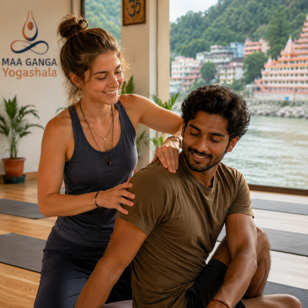 100 hour YTT language of instruction India physical adjustments