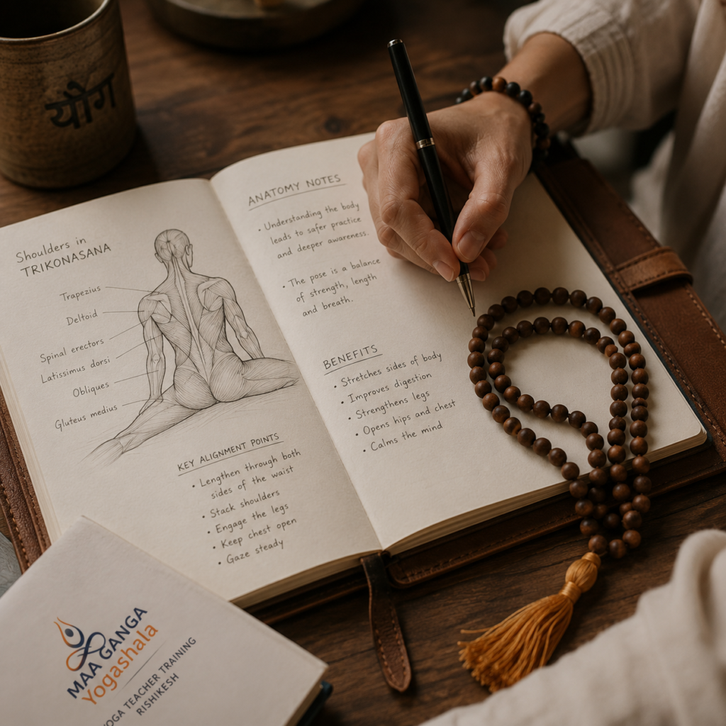 studying yoga philosophy and anatomy to prepare for teaching yoga after 100 hour certification