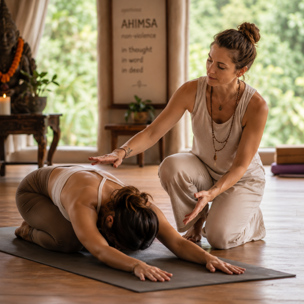 Learning safe physical boundaries in a yoga teacher ethics training 100 hour.