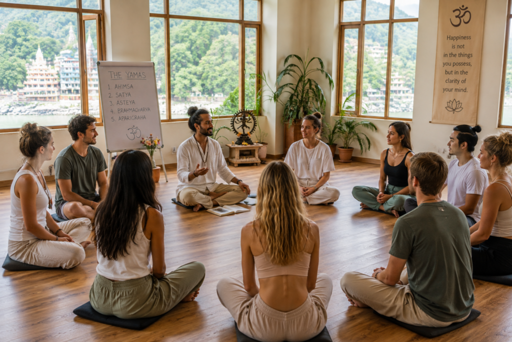 beginners learning how to book yoga retreat India first time in Rishikesh