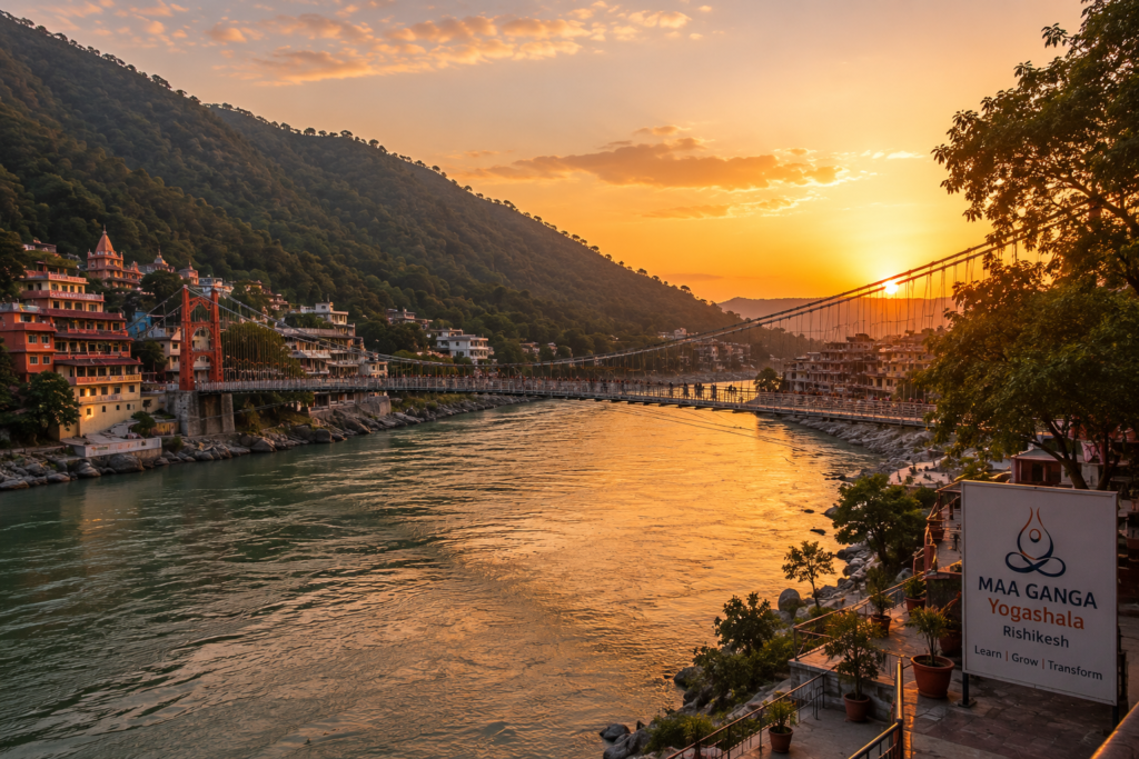 Peaceful Rishikesh environment for yoga teacher training exams