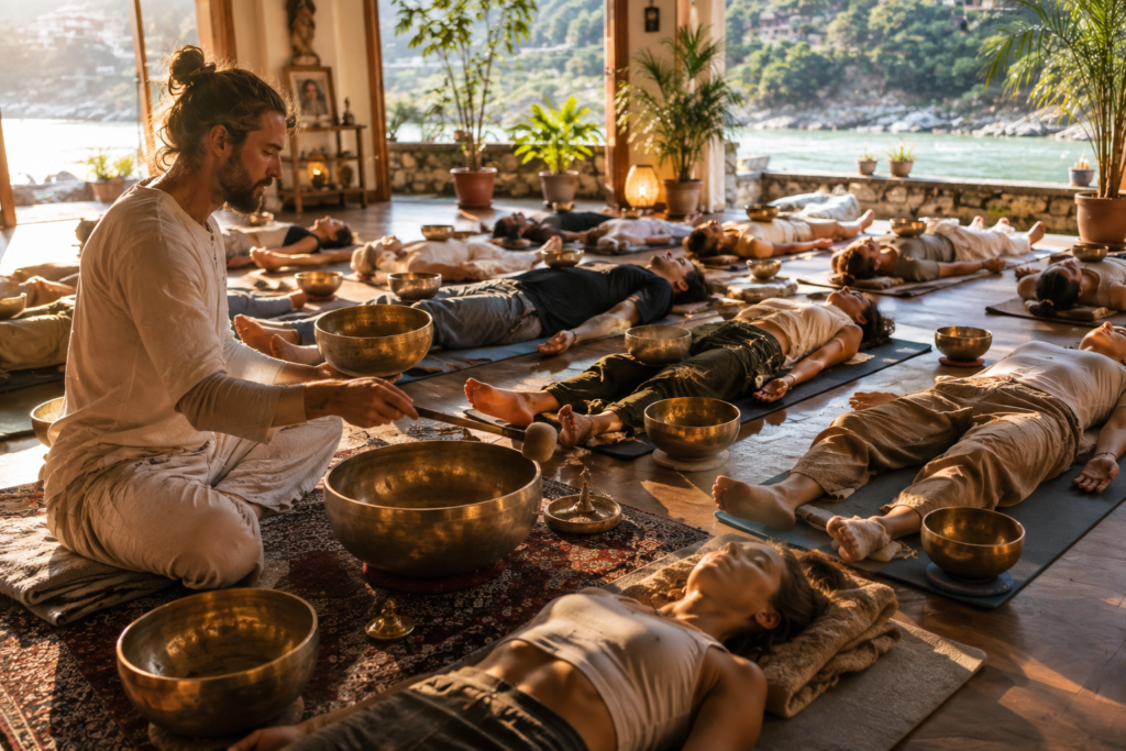 Deep sound healing and yoga mental health research evidence in incredible India