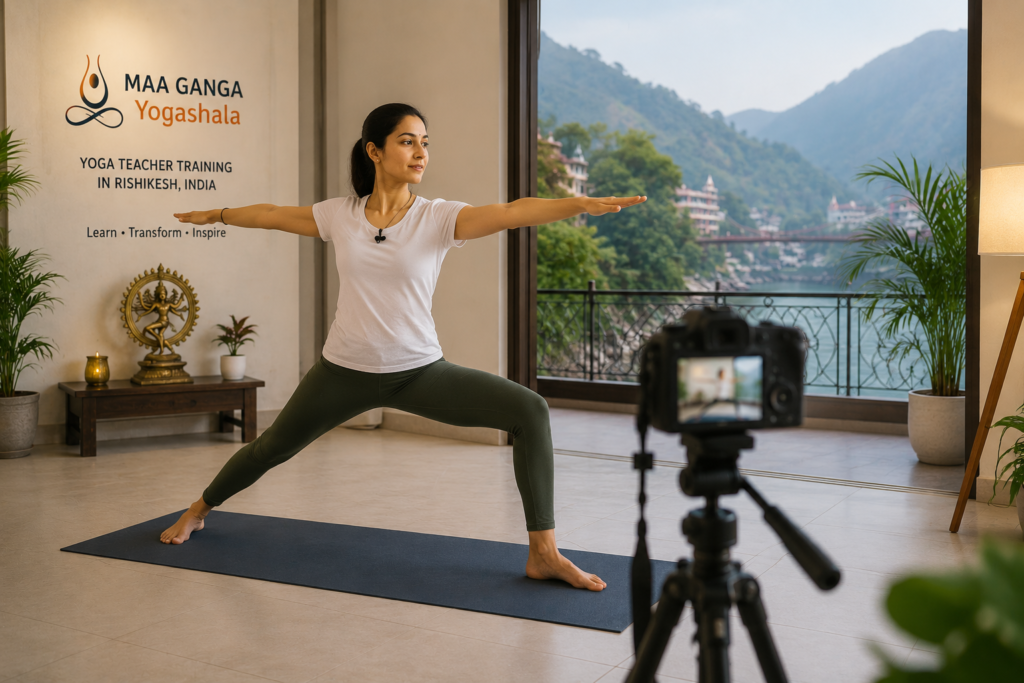 Online yoga teaching setup for certified teachers in Rishikesh