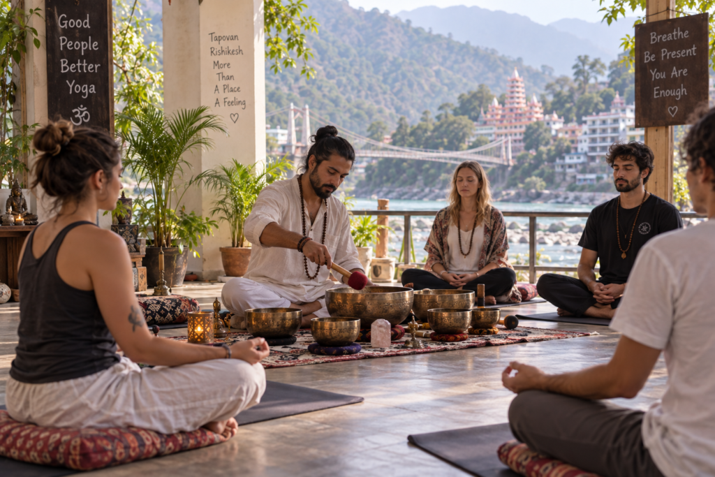 Singing bowls and sound healing meditation in Rishikesh